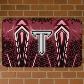Troy Trojans Graphic Stripes Red Doormat