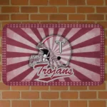 Troy Trojans Helmet Centerpiece Red Doormat