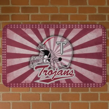 Troy Trojans Helmet Centerpiece Red Doormat