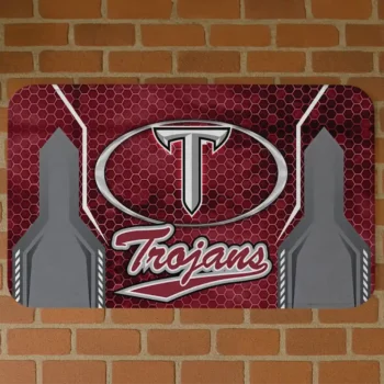 Troy Trojans Hexagon Oval Red Doormat