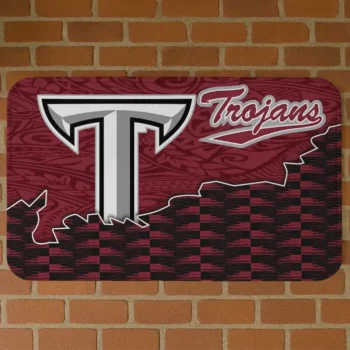 Troy Trojans Tribal Detailing Red Black Doormat