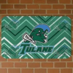 Tulane Green Wave Chevron Geometrics Green Doormat