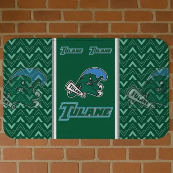 Tulane Green Wave Chevron Stack Green Doormat