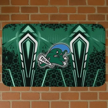 Tulane Green Wave Graphic Stripes Green Doormat