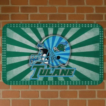 Tulane Green Wave Helmet Centerpiece Green Doormat