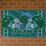 Tulane Green Wave Helmet Illustration Green Doormat
