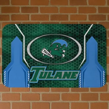 Tulane Green Wave Hexagon Oval Green Doormat
