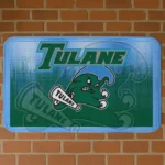 Tulane Green Wave Pixel Blur Green Doormat