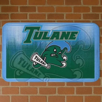Tulane Green Wave Pixel Blur Green Doormat