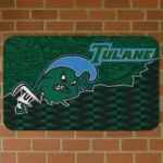Tulane Green Wave Tribal Detailing Green Black Doormat