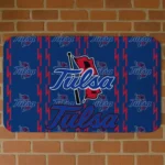 Tulsa Golden Hurricane Bolt Row Blue Doormat