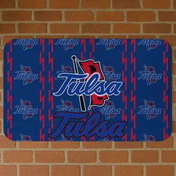 Tulsa Golden Hurricane Bolt Row Blue Doormat