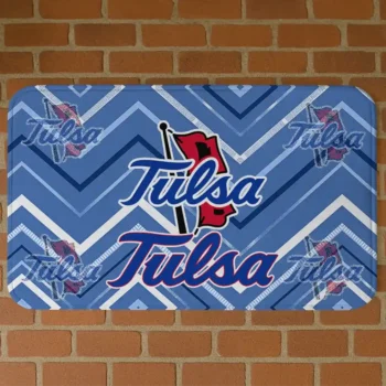 Tulsa Golden Hurricane Chevron Geometrics Blue Doormat