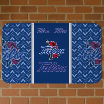 Tulsa Golden Hurricane Chevron Stack Blue Doormat