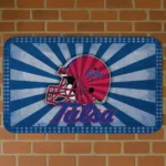 Tulsa Golden Hurricane Helmet Centerpiece Blue Doormat
