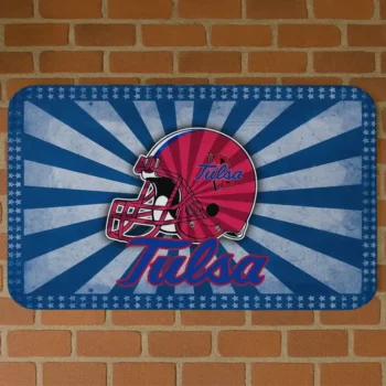 Tulsa Golden Hurricane Helmet Centerpiece Blue Doormat