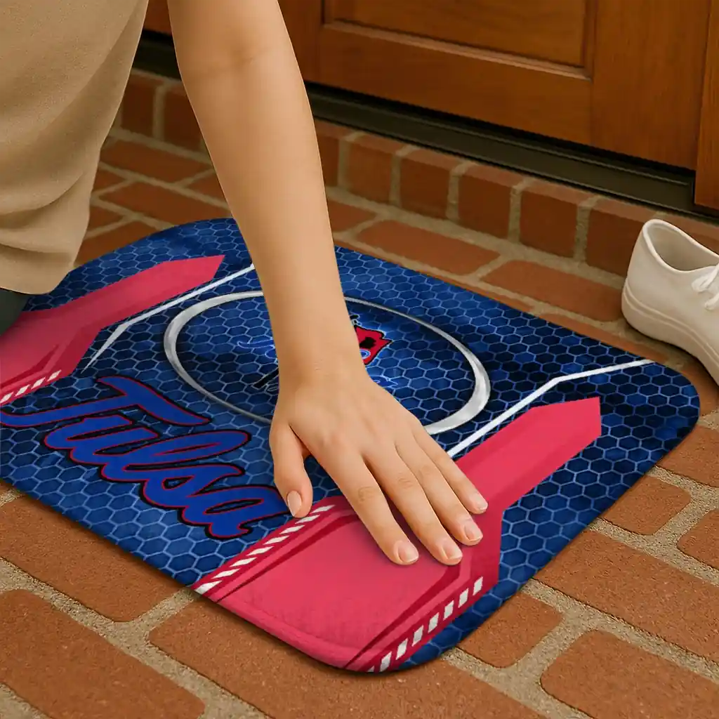 tulsa-golden-hurricane-hexagon-oval-blue-doormat-premium-grade.webp