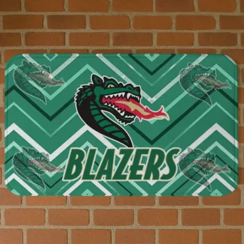 UAB Blazers Chevron Geometrics Green Doormat