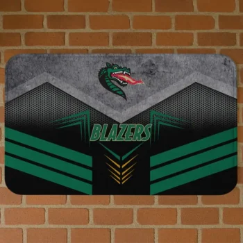 UAB Blazers Chevron Points Green Black Doormat