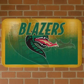 UAB Blazers Pixel Blur Green Doormat