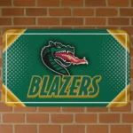 UAB Blazers Silver Halftone Green Doormat