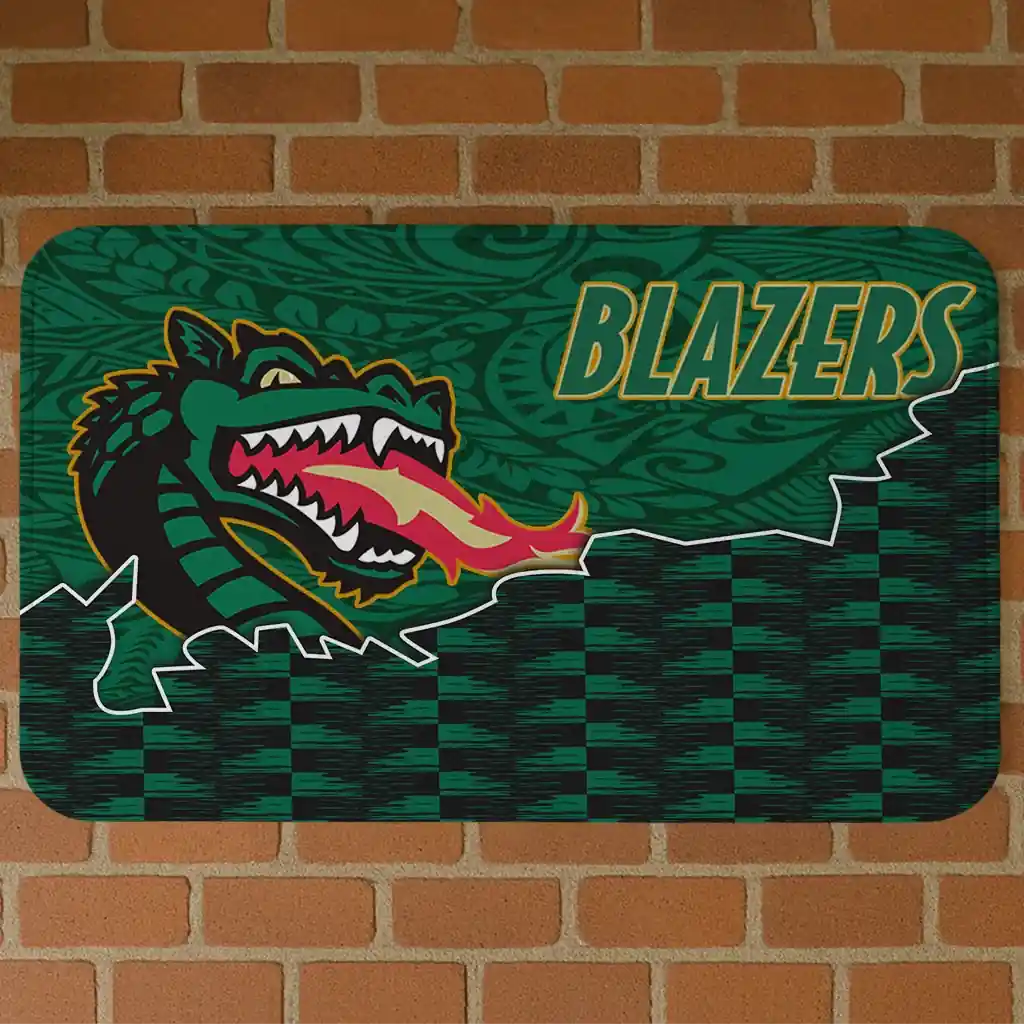 uab-blazers-tribal-detailing-green-black-doormat-best-selling.webp uab blazers tribal detailing green black doormat best selling