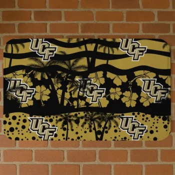 UCF Knights Palm Silhouette Gold Black Doormat