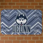 UConn Huskies Chevron Geometrics Blue Doormat
