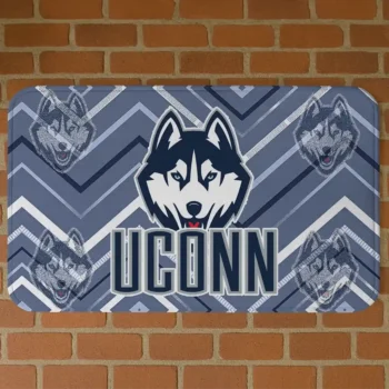 UConn Huskies Chevron Geometrics Blue Doormat
