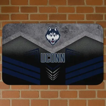 UConn Huskies Chevron Points Blue Black Doormat