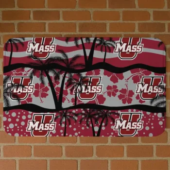 UMass Minutemen Palm Silhouette Red Black Doormat