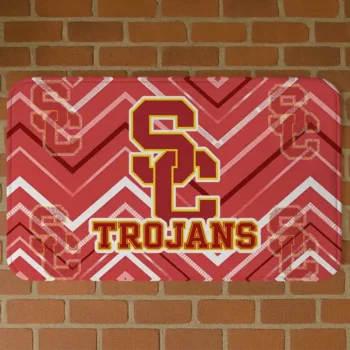 USC Trojans Chevron Geometrics Red Doormat