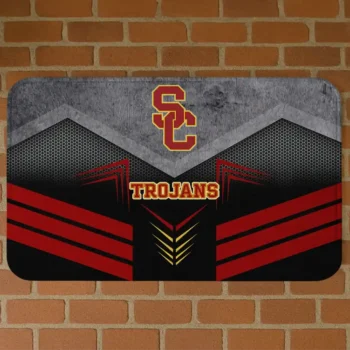 USC Trojans Chevron Points Red Black Doormat