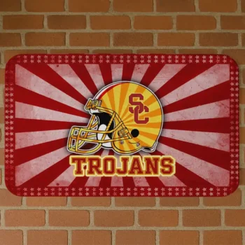 USC Trojans Helmet Centerpiece Red Doormat