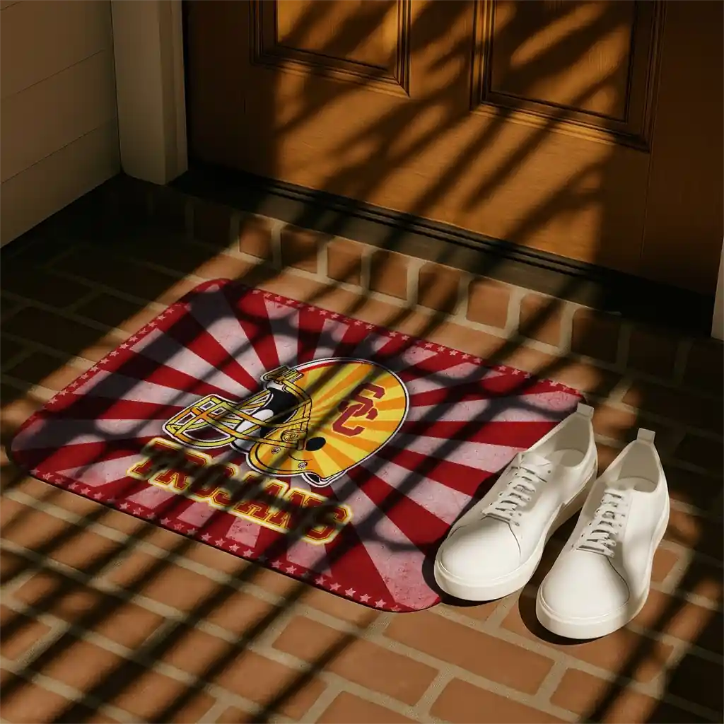 usc-trojans-helmet-centerpiece-red-doormat-trendy.webp