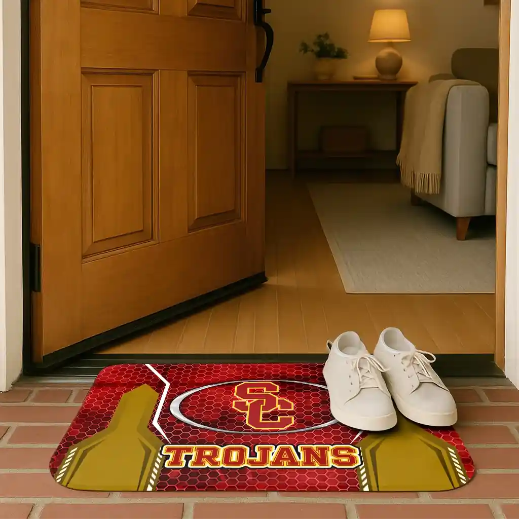 usc-trojans-hexagon-oval-red-doormat-fashion-forward.webp