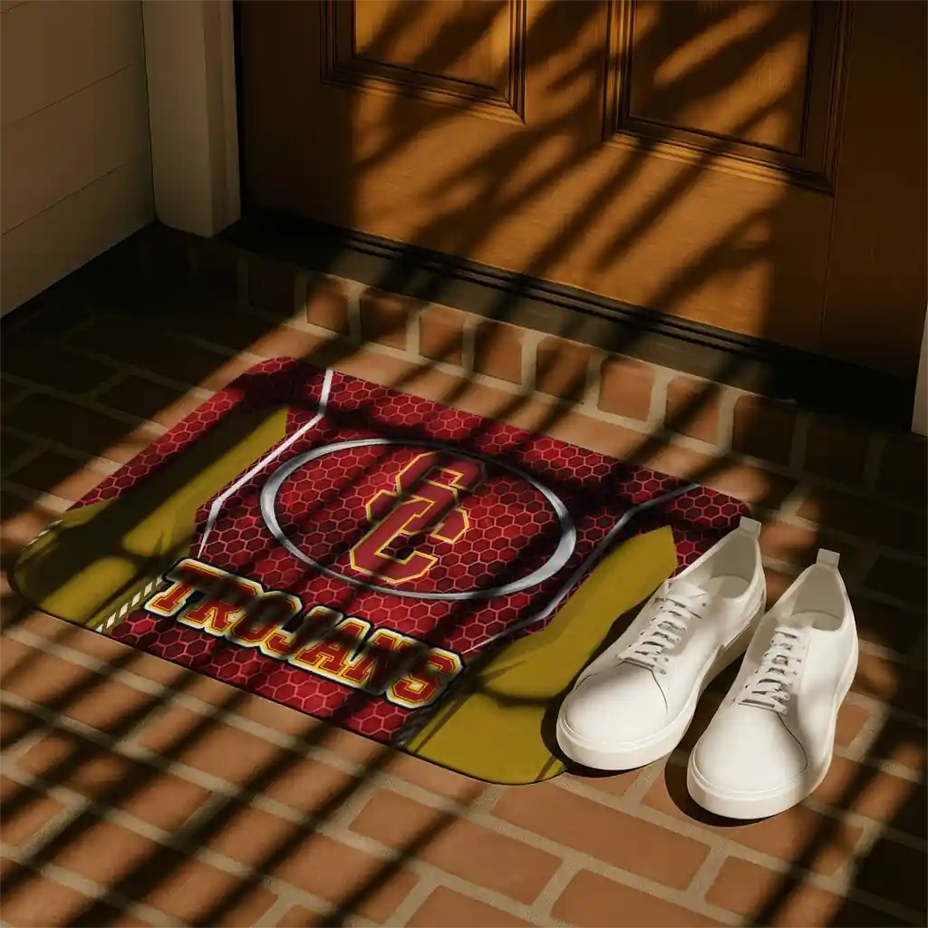 usc-trojans-hexagon-oval-red-doormat-trendy.webp