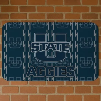 Utah State Aggies Bolt Row Navy Doormat