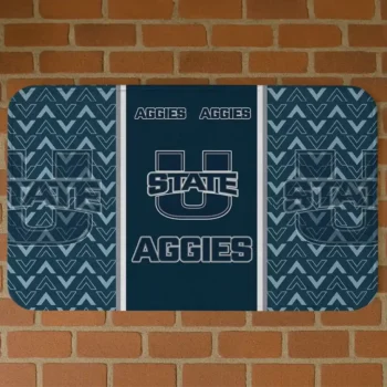 Utah State Aggies Chevron Stack Navy Doormat