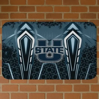 Utah State Aggies Graphic Stripes Navy Doormat