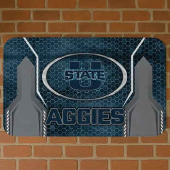 Utah State Aggies Hexagon Oval Navy Doormat
