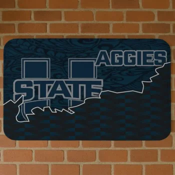 Utah State Aggies Tribal Detailing Navy Black Doormat