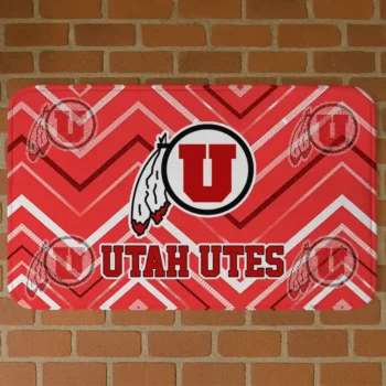 Utah Utes Chevron Geometrics Red Doormat