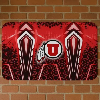 Utah Utes Graphic Stripes Red Doormat