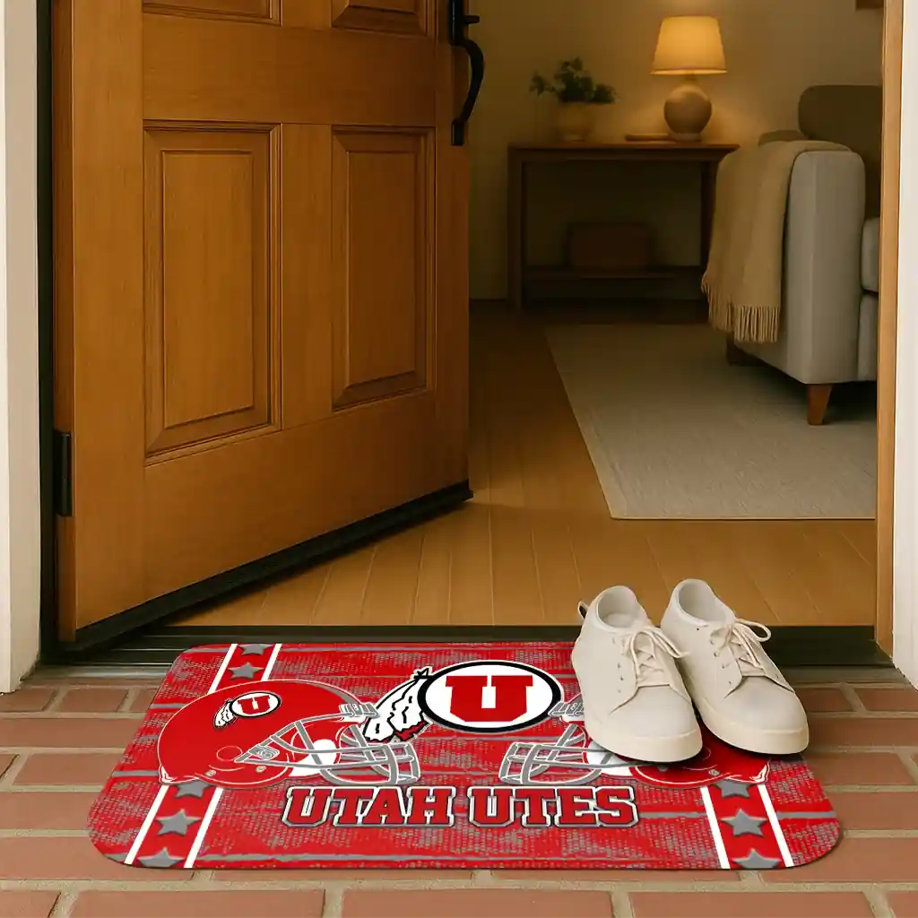utah-utes-helmet-illustration-red-doormat-fashion-forward.webp