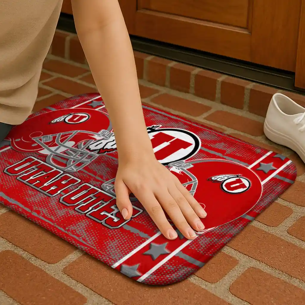 utah-utes-helmet-illustration-red-doormat-premium-grade.webp