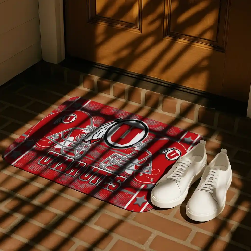 utah-utes-helmet-illustration-red-doormat-trendy.webp