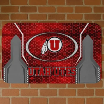 Utah Utes Hexagon Oval Red Doormat
