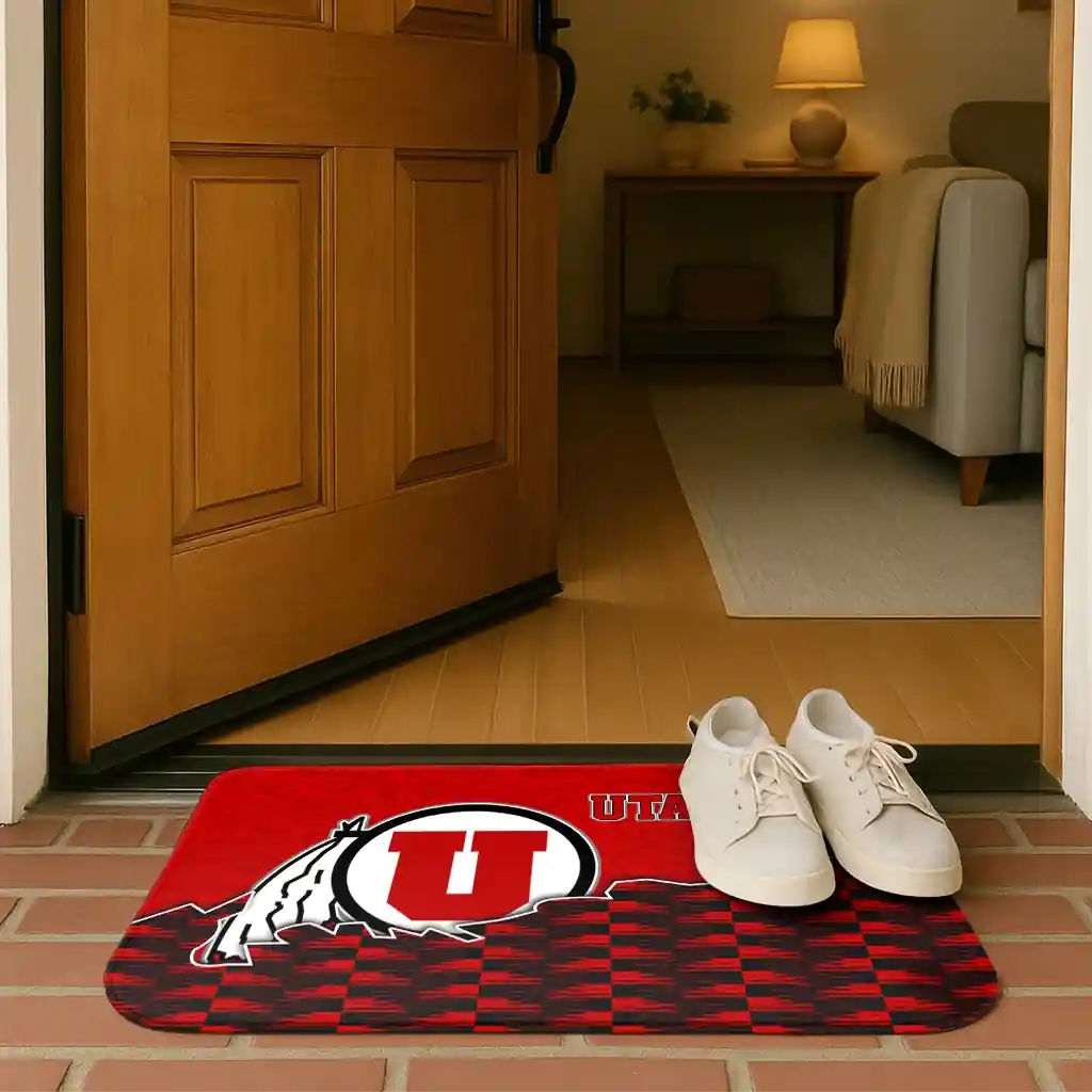 utah-utes-tribal-detailing-red-black-doormat-fashion-forward.webp