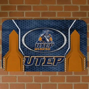 UTEP Miners Hexagon Oval Blue Doormat